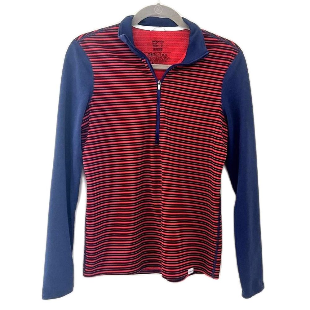 PATAGONIA Women's Medium Capilele 3 Mid-Weight Striped Quarter-Zip Pullover